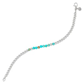 Silpada 'Fun Delight’ Sterling Silver Jasper and Hematite Bead Bracelet, 7.5” (4mm)