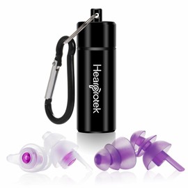 Hearprotek Sleeping Ear Plugs, 2 Pairs Ear Plugs Ultra Soft Noise Reduction and Hearing Protection earplugs for Side Working, Sleepers, snoring, Construction-32db & 30db (Purple)