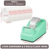 Desktop Tape Dispenser Green with Weighted Nonskid Base - Includes