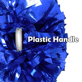 Hooshing 2 Pack Pom Poms Cheerleading Professional Holographic Royal Blue Spot with Baton Handle for Team Spirit School Sports Cheering