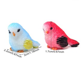 Honbay - 8 cifras decorativas de pájaros en miniatura, cifras de pájaros de simulación para jardín de hadas, micro paisaje, decoración de pasteles