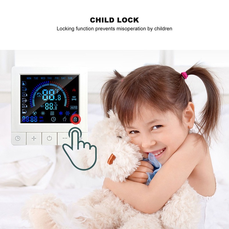 Programmable Smart Thermostat Electric Heating Smart Thermostat Digital LCD Display