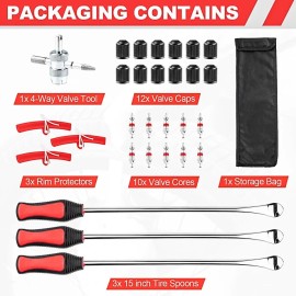 all-in-one_emporium 15" Tire Spoons Kit, Tire Changing Tool for Motorcycles, Dirt Bikes, Lawn Mowers