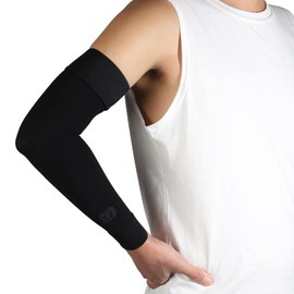 MGANG® Manga de compresión de linfedema para mujeres y hombres, opaca, de 20 a 30 mmHg, soporte de brazo completo sin silicona, alivia la hinchazón, edema, recuperación postoperatoria, color negro, talla XL