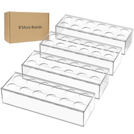 4 Pack 12" Clear Acrylic Flower Vase Rectangular Floral Centerpiece for Dining Table Modern Flower Arrangement for Home Decor or Weddings