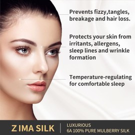 ZIMASILK 25 Momme 100% Pure Mulberry Silk Pillowcase for Hair and Skin Heath, Best Gift Choice, Highest Grade 6A Silk, 900 Thread Count, 1Pc (Queen 20''x30'', Black)
