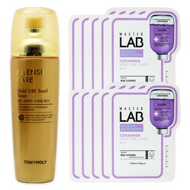 Tony Moly Intense Care Gold 24K Snail Toner + Master Lab Ceramide Mask Sheet 10 sheets free / 토니모리 인텐스 케어 골드 24K 스네일 토너+마스터랩 세라마이드 마스크시트 10매 증정