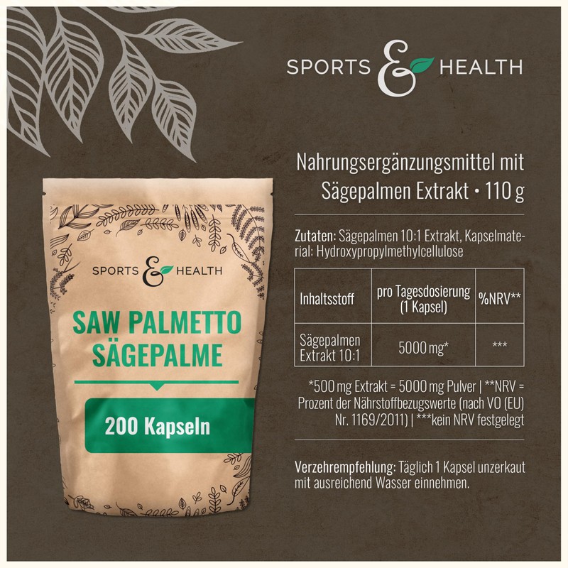 200 Saw Palmetto Capsules High Dose - Saw Palmetto Extract