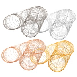 Hohopeti 4rolls Multi-Function Wire for Jewelry Making Memory Wire for DIY Craft Accessories for Bracelets Necklaces and Rings Includes Colors Gold White k Silver Gold