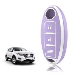 TOOMUME Car Key Cover TPU, Car Key Case Fit for Nissan Qashqai J11 J12 Juke F15 X Trail T32 Micra K13 K14 Infiniti Q50 QX60 EX35 FX45, Protective Key Fob Cover Key Fob Case - Three Lines