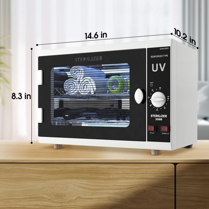 UV Sanitizer Cabinet. Dual Lamp UV Light Sanitizer Box with