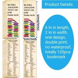 120pcs Bible Bookmarks Religious Christian Bookmarks Bible Verse Scripture Reading Bookmarks Prayer Gospel Tracts for Sunday School Office Home Church Gifts (Books of The Bible)