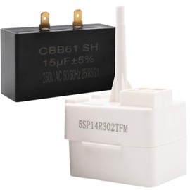 W10613606 Refrigerator Compressor Start Relay and Capacitor Premium Replacement Part - Compatible with Whirlpool KitchenAid Kenmore Refrigerators - Replaces W10416065, PS8746522, 67003186, 67005560