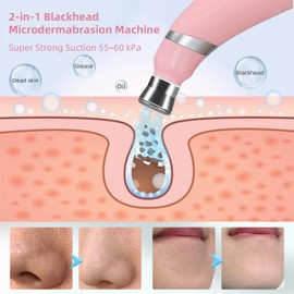 IeBilif Diamond Microdermabrasion Machine, 3 Modes Diamond Microdermabrasion Dermabrasion Machine for Blackhead Removal, Portable Microdermabrasion Tool with 8 Diamond Tips