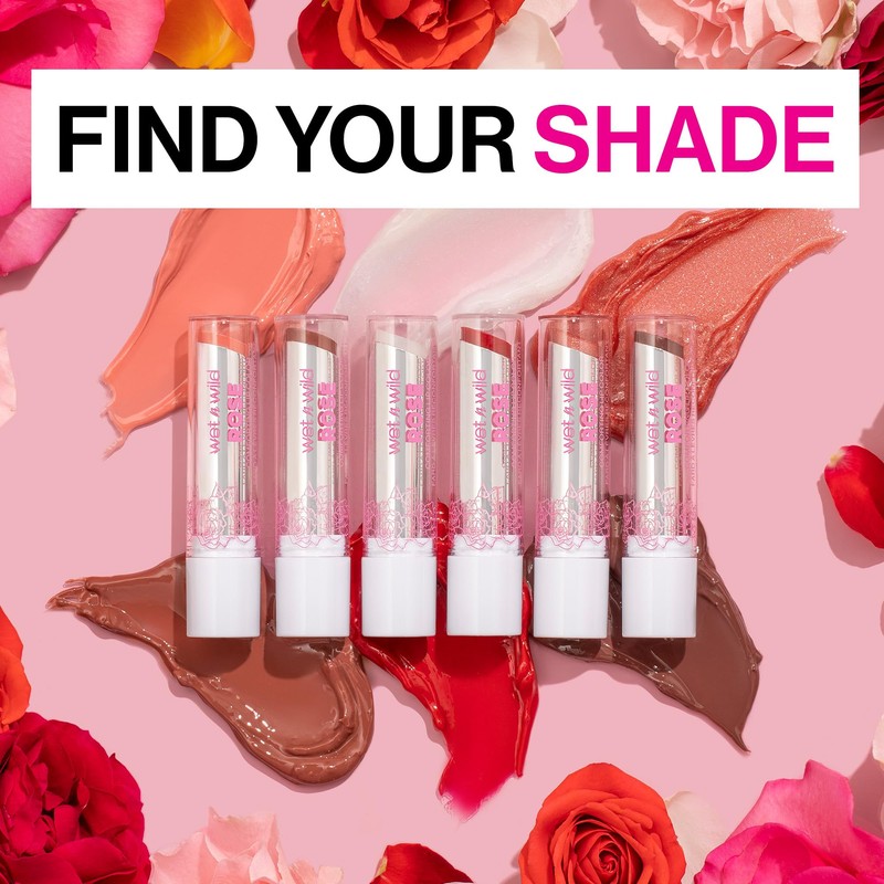 wet n wild Rose Comforting Glossy Natural Lipstick Dark Red