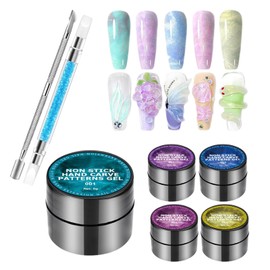 3D Nail Gel,Solid Builder 5 Colors 3D Nail Design Gel - Non-Stick Tool Kit, Manicure Set with Carving Pen for Molding, Building & Painting