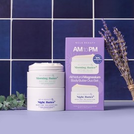 NCLA Set de Dos Mantecas Corporales de Magnesio Totalmente Naturales para el Da y la Noche - Manteca Corporal - Crema con Aceites Naturales - 2 pz    