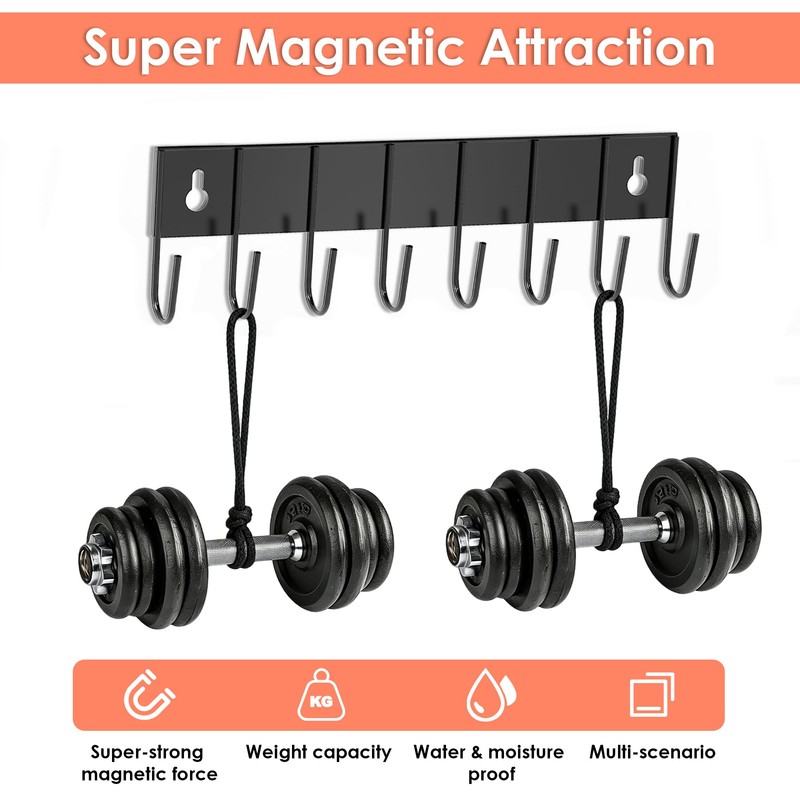 sawgos Magnetic Key Holder with 8 Hooks for Fridge Key
