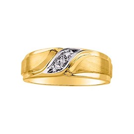 Rylos Mens Rings Yellow Gold Plated Silver His/Hers Wedding Band Ring With Genuine Diamonds; Rings For Men Men's Rings Silver Rings Sizes 6,7,8,9,10,11,12,13 Mens Jewelry