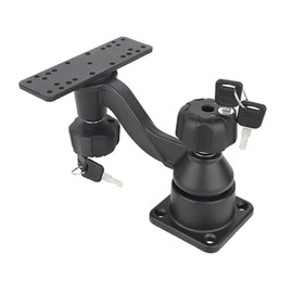 Strg Kayak Fish Finder Mount with Lock, Aluminum Fish Finder Swing Mount with Rectangular Plate Boat Marine Electronics Mounts Compatible with Garmin Lowrance Humminbird and More Depth Finders