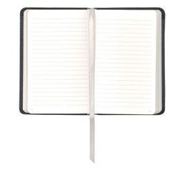Leatherpress Classic Leather Notebook Writing Journal, Softcover, 186 Ruled Pages, Table of Contents w/Numbered Pages, Tuxedo Black, Large (5.4" x 8.5")