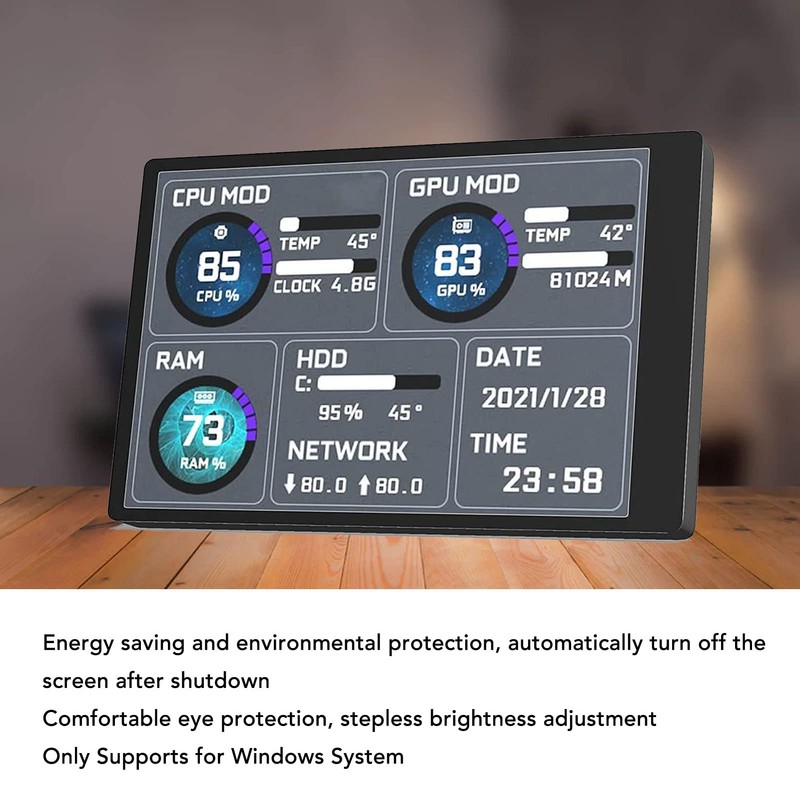 Annadue 3.5 Inch IPS Computer Temperature Monitor, PC Sensor Panel