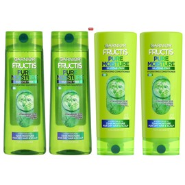Garnier Pure Moisture Hydrating Shampoo & Conditioner For Dry Hair & Scalp-4Pack