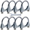 Ganluuree 8-Pack 2.5" Exhaust Clamp U-Bolt Kit Heavy Duty Mild