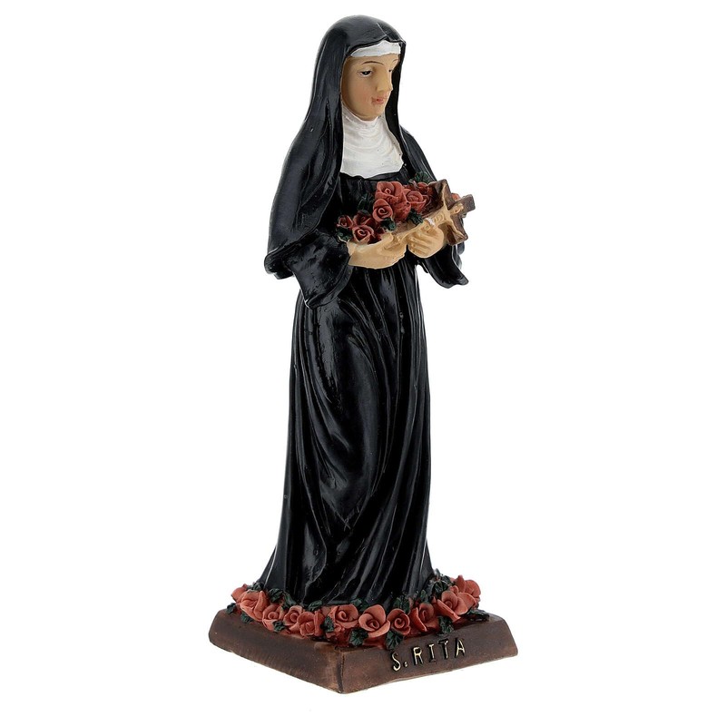 Holyart Resin Statue Rita of Cascia with Roses 13cm
