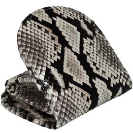 BlissLeather (2025 Year of Feng Shui Rise) [Real Diamond Python] 1 Piece Leather Musou Coin Purse, Glossy, Horseshoe, Box-Shaped Coin Case, natural