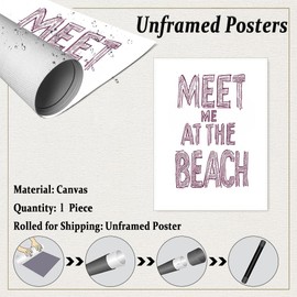 Retro Beach Grass Art Sign – Vintage Canvas Wall Print with Typography for Summer Coastal Decor, Seagrass Illustration for Beach House or Entryway-11x14Inch Ready to Hang (Unframed)