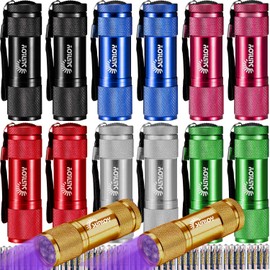 7 Colors UV Flashlight Black Light UV Lights, Sunloy 14-pack 9 LED 400 nM Ultraviolet Blacklight Pet Urine Detector for Dog/Cat Urine,Dry Stains,Bed Bug, Matching with Pet Odor Eliminator (14-Pack UV)