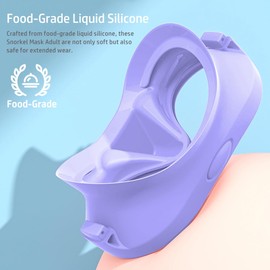 NARUTOO Snorkel Set Adults, Fashionable Macaron Colors Frameless Snorkeling Mask, Ultra Wide View Anti-Fog Snorkel Mask Set, Portable Professional Diving Snorkeling Set (Purple)