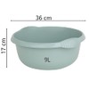 #11 1 x Round Bowl, Green, 9 Litres, 36 cm,