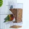 1PC Parrot Feeder Anti-Spill Transparent Bird Food Box Clear Feeding