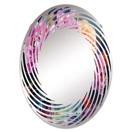 DesignQ Perfume Vibrant gracefulness V - Fashion Spiral Fashion - 20x30 Inches - Oval Decorative Wall Mirror for Bathroom, Bedroom, Entryway, Living Room, Vanity Room and Modern Décor
