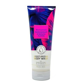 Bath and Body Moisturizing Body Wash with Shea Butter + Vitamin E (10 FL OZ / 295 ML, Bahamas Passionfruit & Banana Flower)