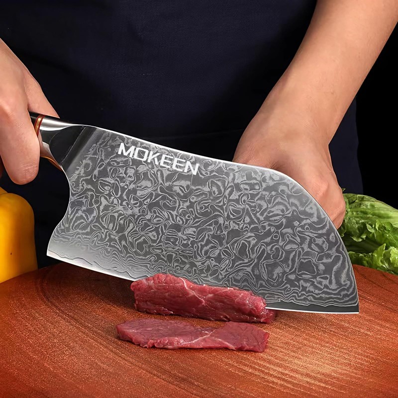 MOKEEN Cleaver Knife 7 Inch, 67 Layers VG10 Damascus Steel