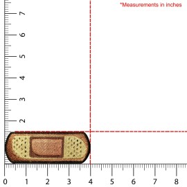 Qps BAND AID EMBROIDERED FIRST AID PATCH  - 2PC  | 4" X 1 .5" iron on sew on