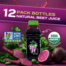 BEET IT Organic Beet Juice, 8.5 Ounce (Pack of 12) GMO-Free 100% Natural Beet Juice Organic - Gluten Free, No Added Sugar, Not from Concentrate