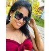 FEISEDY Gafas de sol cuadradas de gran tamaño con incrustaciones
