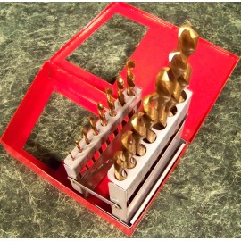 Unbranded 15pc LEFT HAND HSS TITANIUM DRILL BIT SET counter clockwise w/ CASE upto 1/2 Big
