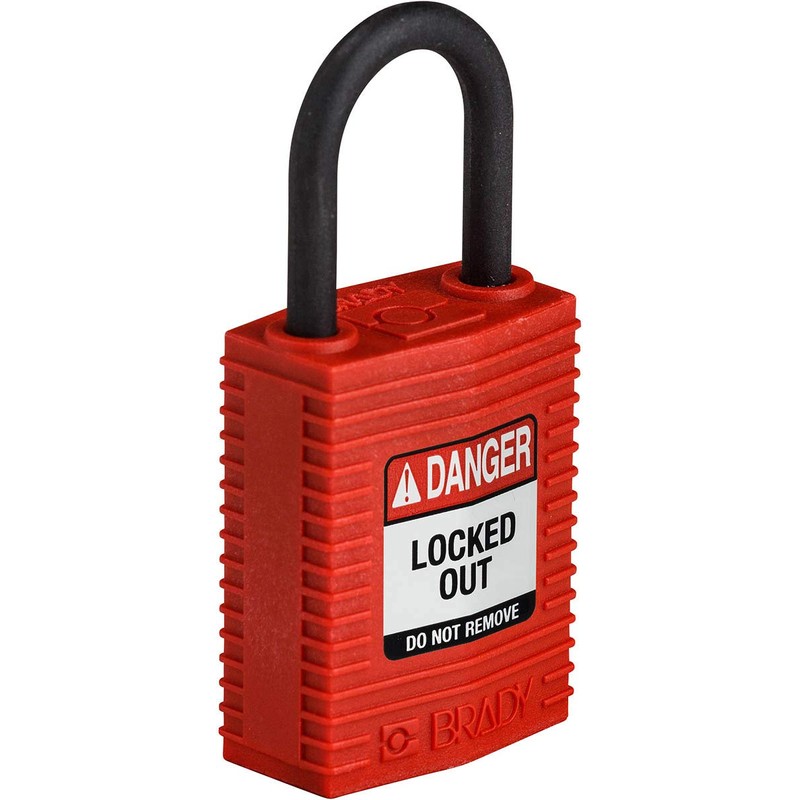 Brady (CPT-RED-25PL-KD6PK) SafeKey Nylon Lockout Padlock - Compact with Nylon