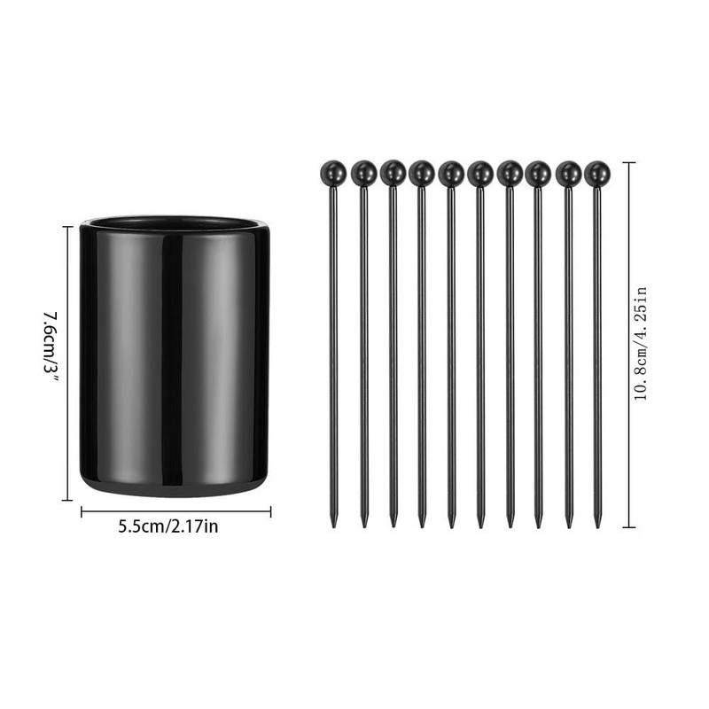Cocktail Picks+Holder Kit Reusable Martini Picks Cocktail Toothpicks Fruit Picks