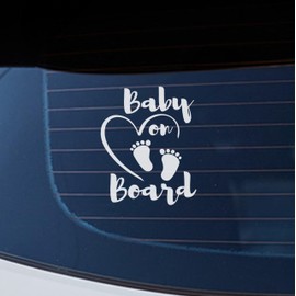 Baby on Board Signs for Car, 6.5 x 5 Baby on Board, Waterproof and UV-Resistant Baby on Board Sticker, Durable Baby Sign for Safety Awareness, Easy to Apply for Window or Bumper
