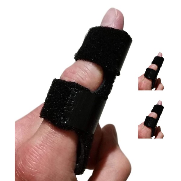 Finger Brace Trigger Finger Splint - Straighten Broken or Bent Fingers & Thumbs. Mallet Finger Splint for Stenosing Tenosynovitis Finger Pain Relief or Locking Finger Tendon. Finger Stabilizer 2 Pack