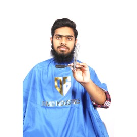 DG® Cut Throat Razor Kit - Matt Royal Black Color - Straight Edge Razor for Barbers & Personal Use - Stainless Steel - Moustache & Beard Shaving Razor - Shaving Kit (Black Wooden Handle)