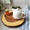 Lipper International Acacia Wood Large Slab Lazy Susan with Bark