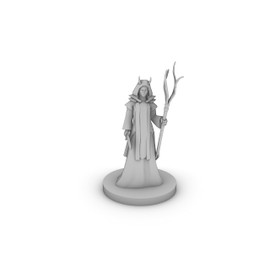Tiefling Wizard With Archmage robes and Tentacle Staff Tabletop DND Gaming Miniature