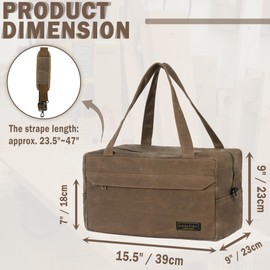 Canvas Tool Organizer Bag, Heavy Duty 16oz Waxed Canvas Garden Hand Tools Tote - with 6 Inside Slots & 1 Large Storage Capacity, Hand Tools Bag for Gardening Carpentry Tools | 15.5" x 9" x 9"